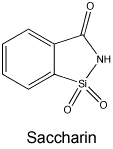 Chemical structure of saccharin